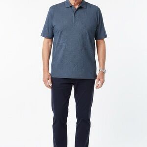 Peter Millar‎ Summer Comfort Polo Shirt Mens L Blue Striped Outdoor Golf Hiking